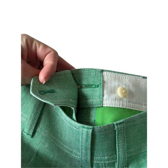 J.Crew Button-front skirt linen Blend Size 2 Green NO BELT - Picture 8 of 10